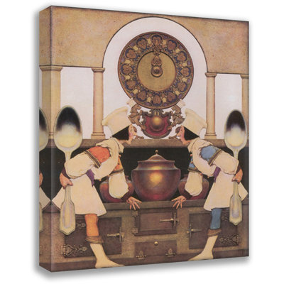 «Blue Hose - Yellow Hose» par Maxfield Parrish, toile tendue avec châssis