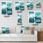 Horloge murale moderne - impression d'océan bleu abstrait aquatique II-432832229