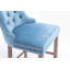 Tabourets de bar contemporains rembourrés en velours avec décoration capitonnée à boutons et pieds en bois, garniture cloutée en chrome, chaises de bar de style loisir, tabourets de bar, ensemble de 2 (bleu clair), SW2002LB-243002229