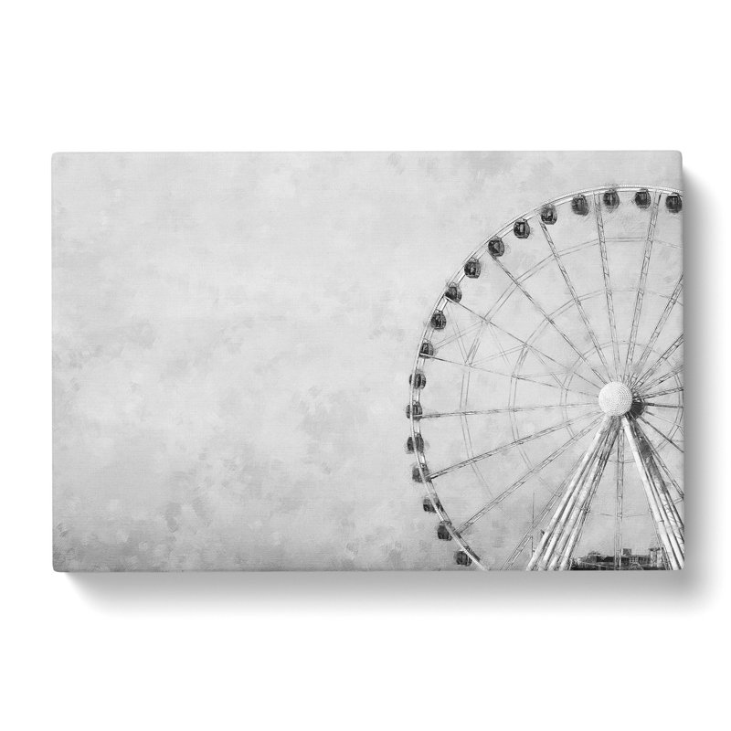Ferris Wheel In Seattle Painting - Wrapped Canvas, 35cm H x 50cm W x 3cm D