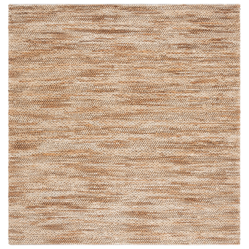 Natural Fiber Couture 101 Hand Loomed Jute/Cotton Rug in Ivory/Natural, Square 6'