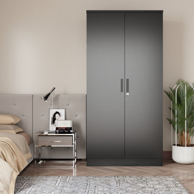 Lacandis 72" High  Large Armoire 2 Door  Hanging and Shelves Wardrobe