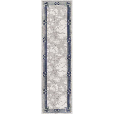 Kampen Abstract Modern Glam Blue Area Rug