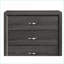 Commodes et amp; Armoire, commode 5 tiroirs grise contemporaine avec poignées en chrome poli | Gris | Bois