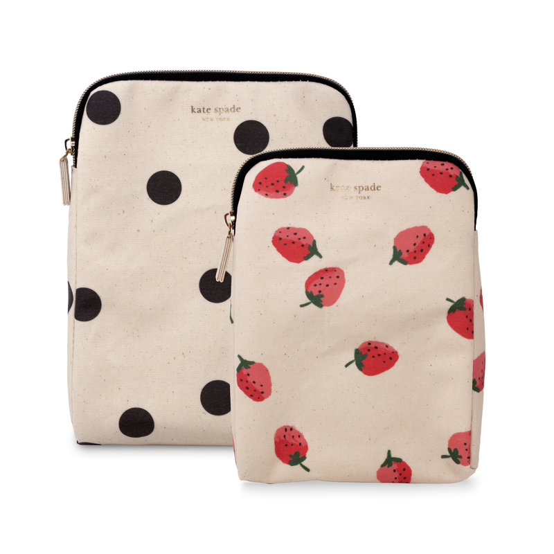 Ensemble de sacs à thé, motif pois/fraises