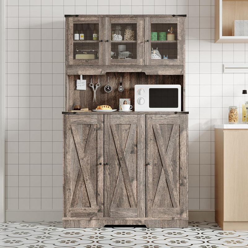 Armoire de 71 po de hauteur avec station de charge, huche de cuisine avec comptoir ouvert 71 po