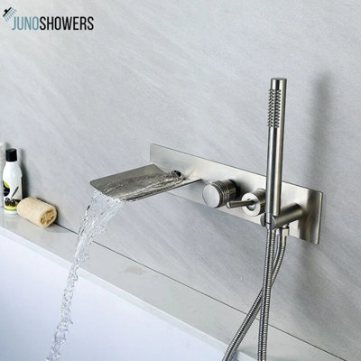 Robinet de lavabo à levier unique avec finition en laiton poli et contrôle du débit d'eau