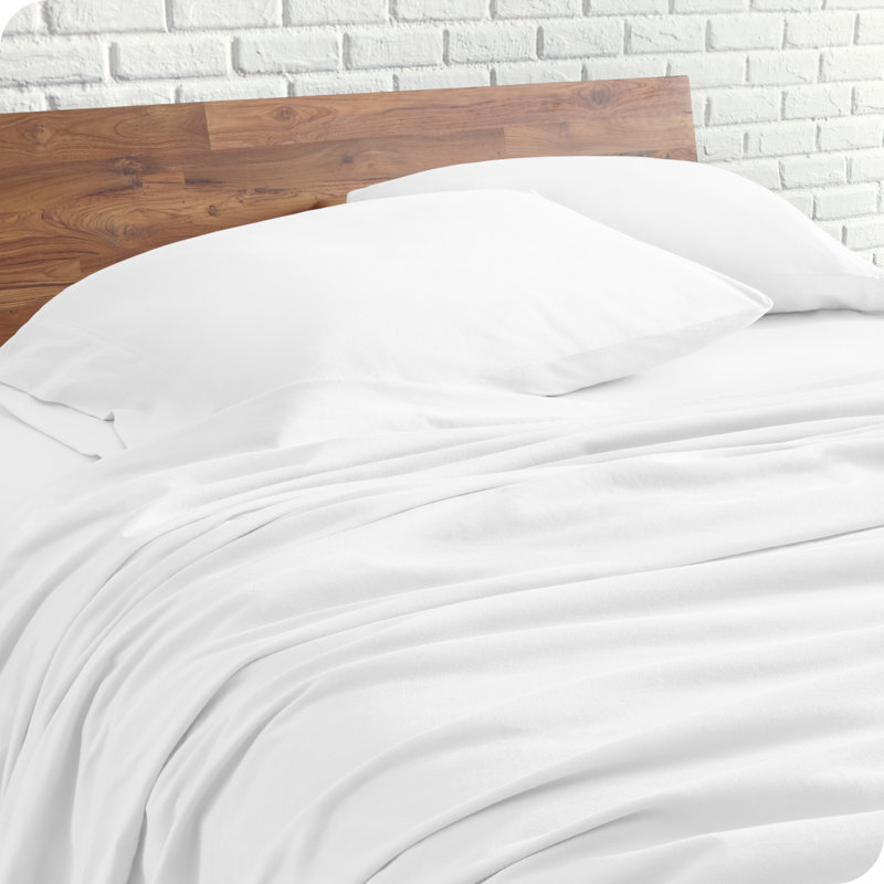 Full White Organic Cotton Jersey Sheet Set