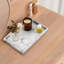 Organisateur de plateau rectangulaire en marbre naturel avec veines uniques pour la salle de bain, la cuisine et la maison