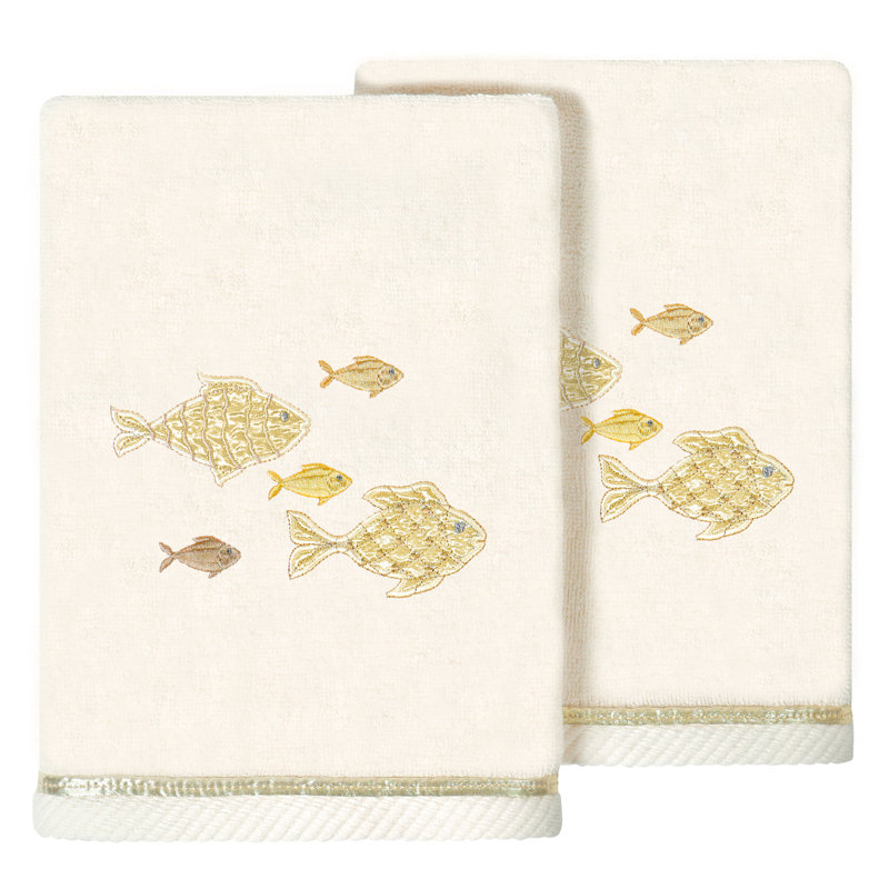 Ensemble de serviettes en coton turc 2 pièces Figi, Beige