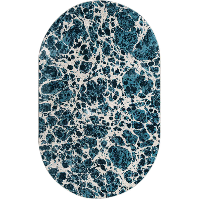 Abstract Indoor Rug, Oval 5' x 8'