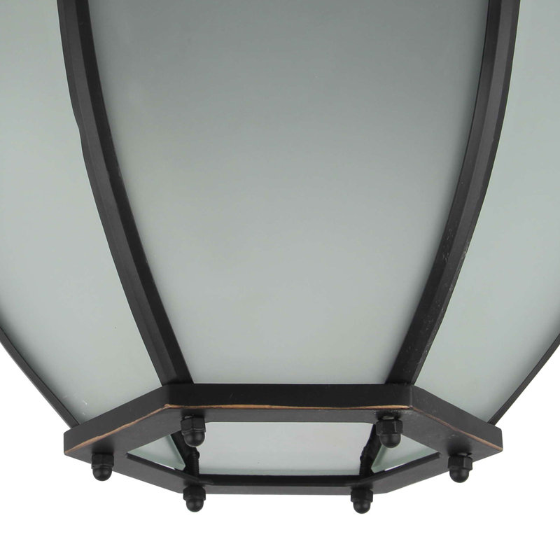 Lanterne d'extérieur pour plafond 2 lumières en bronze huilé, Noir