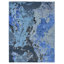 Tapis d'intérieur multicolore en laine et soie à motif abstrait noué à la main-70620763
