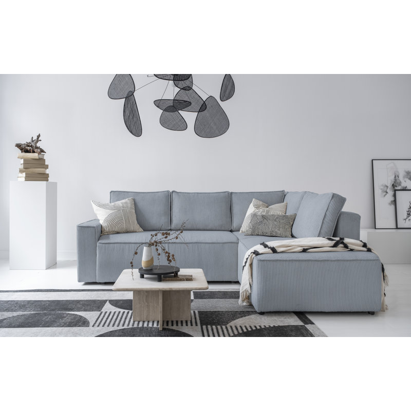 Brave Dave Corner Sofa L Shape, Right Hand Facing, Light Grey