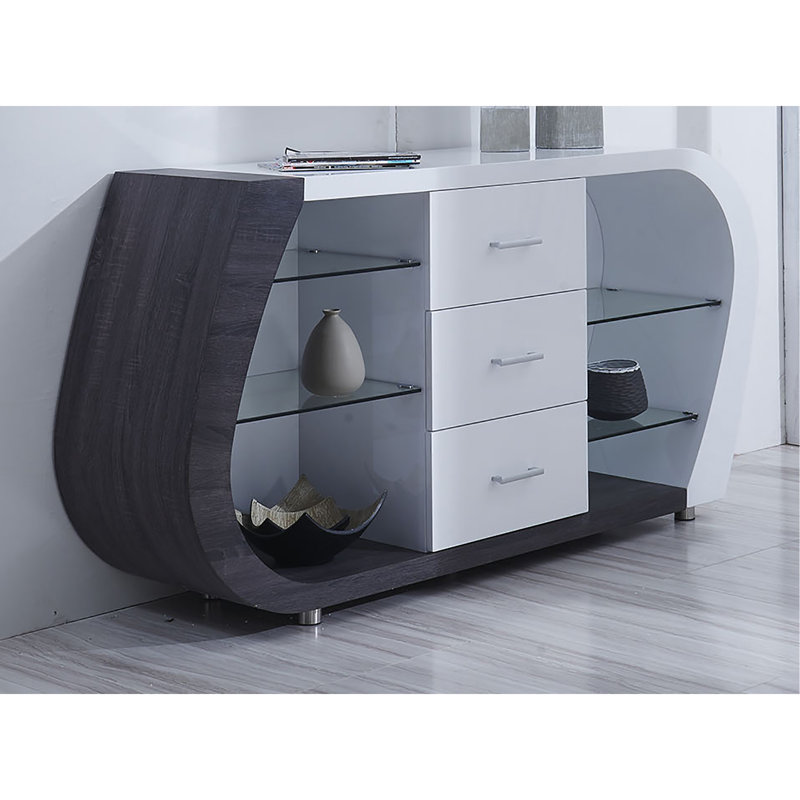 Buffet, Blanc / Gris