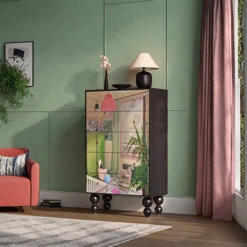Armoire spacieuse à cadre en pin avec grands tiroirs