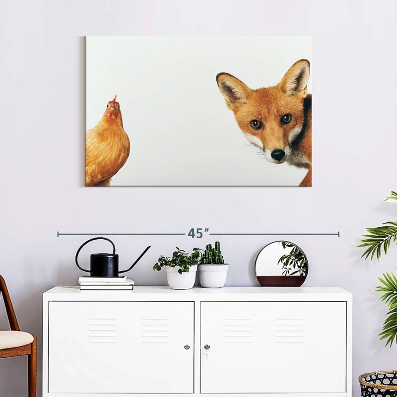 Brampt Chicken And Fox, 24" H x 36" W