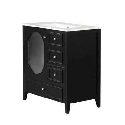 Meuble-lavabo sophistiqué avec des matériaux de qualité et un grand espace de rangement