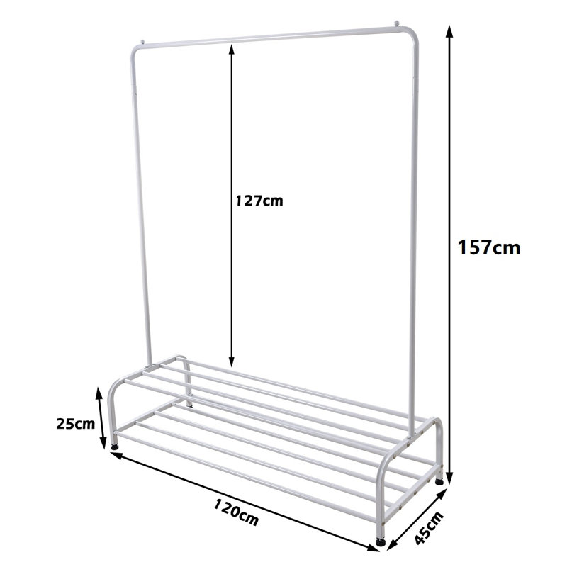 Portant à vêtements 17,72 po x 47,24 po x H 50 po blanc