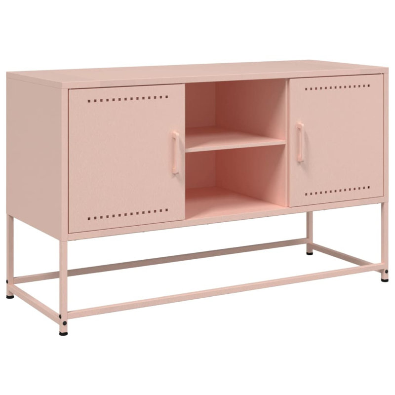 Unfinished Storage Cabinet with Fireplace Included, Antique pink and pink