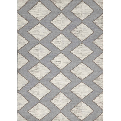 Textures Wool Geometric Area Rug in Gray