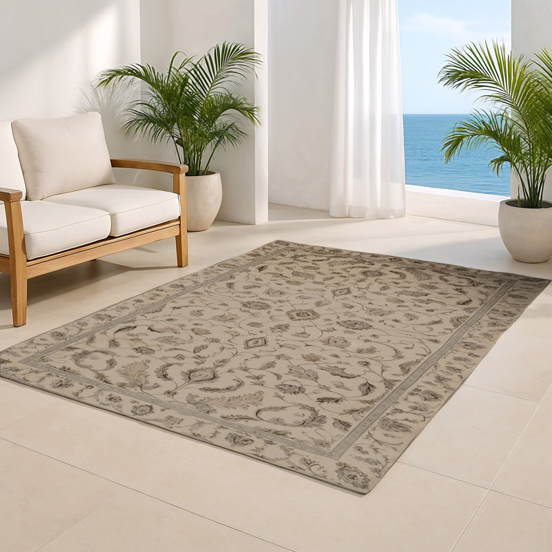 Tapis gris d'intérieur et d'extérieur Tabriz, Rectangle 4pi x 6 pi