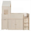 Petit lit mezzanine simple en bois massif avec bureau intégré et rangement