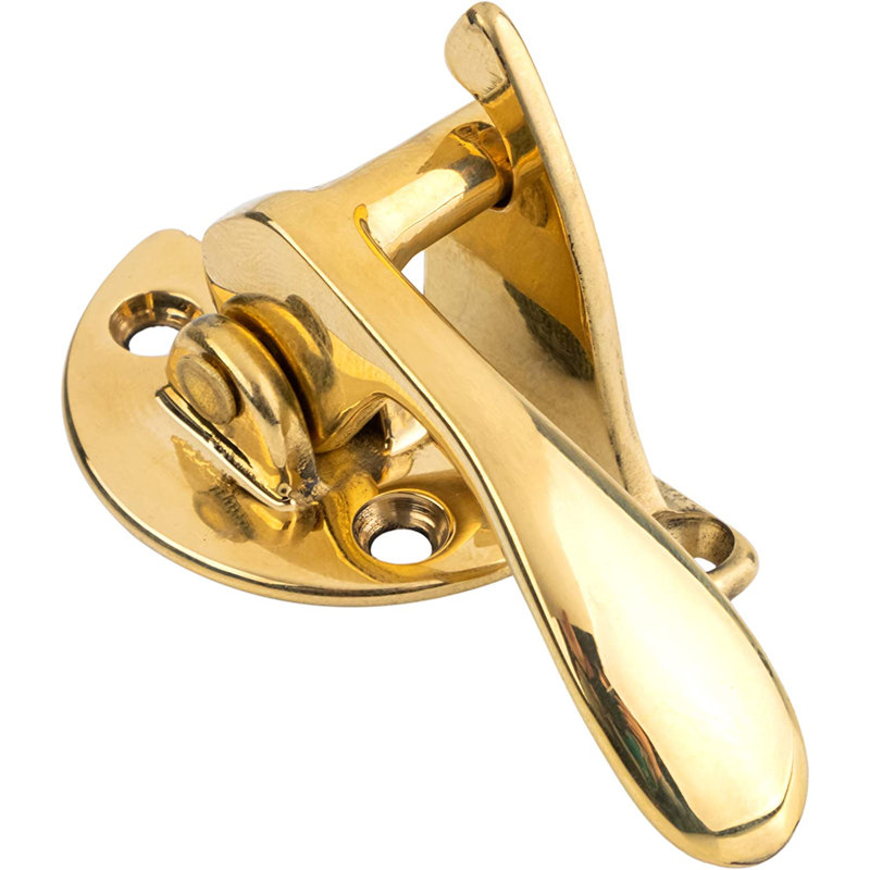 Vintage Brass Left-Handed Cabinet Door Lever Latch