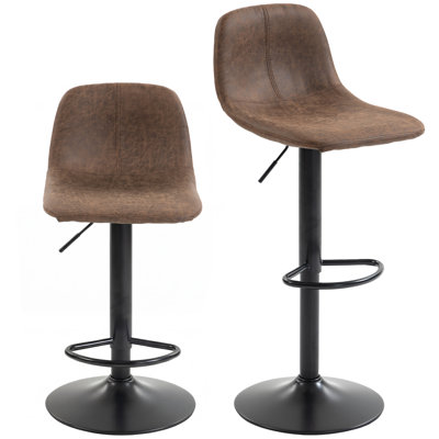 HOMCOM Bar Stools Set of 2 Modern Swivel Barstools Height Adjustable