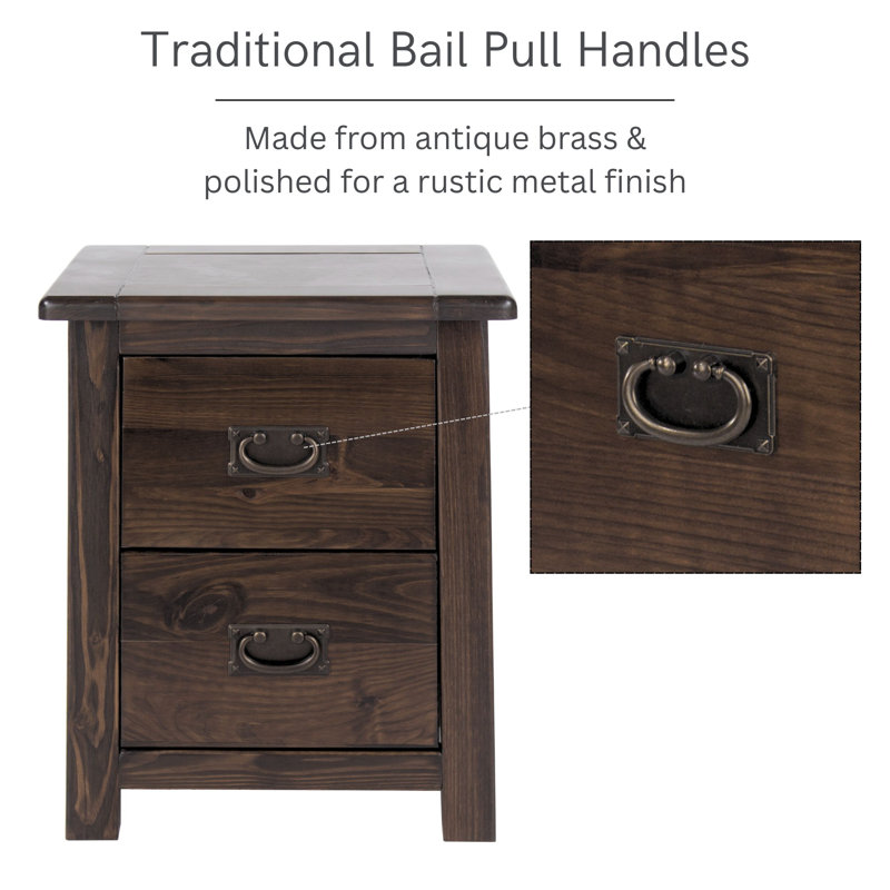 Wickerham 2 Drawer Bedside Table, end table, side table