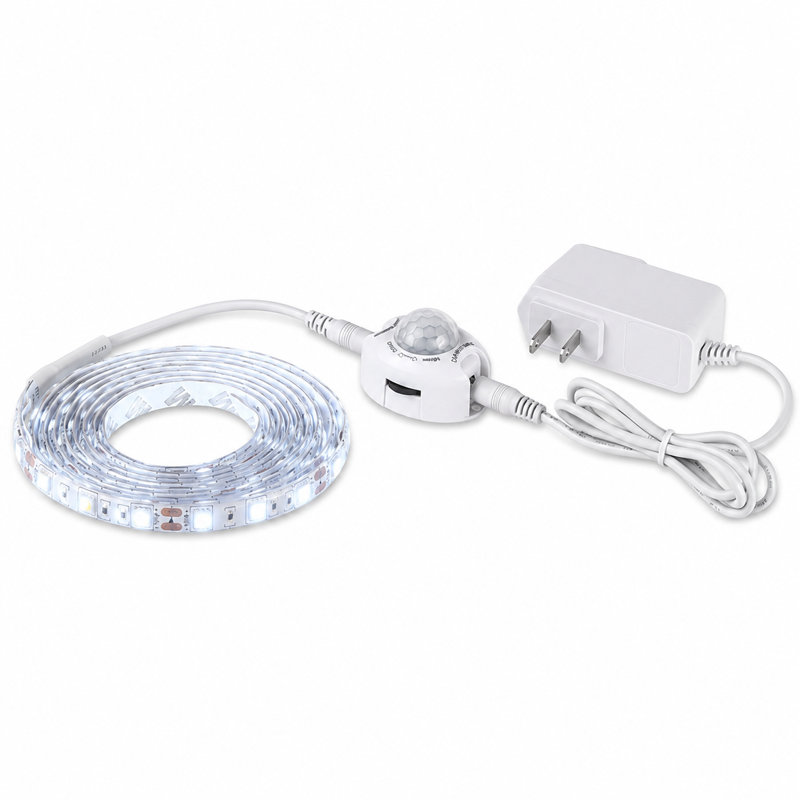 16.4ft Motion Activated LED Strip Light Bed Light with Timer 6000K, 16ft