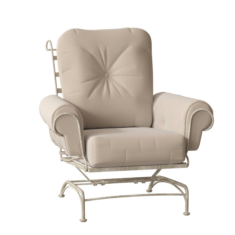 Terrace Outdoor Lounge Chair, Weathered White, Canvas Bird's Eye Sunbrella® Canvas