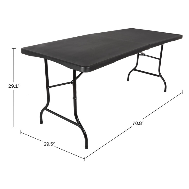 Black 6-Foot Folding Camping and Utility Table