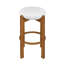 Ensemble de 4 tabourets de bar modernes Tara avec structure en bois d'hévéa et coussin rembourré Tara-130482799