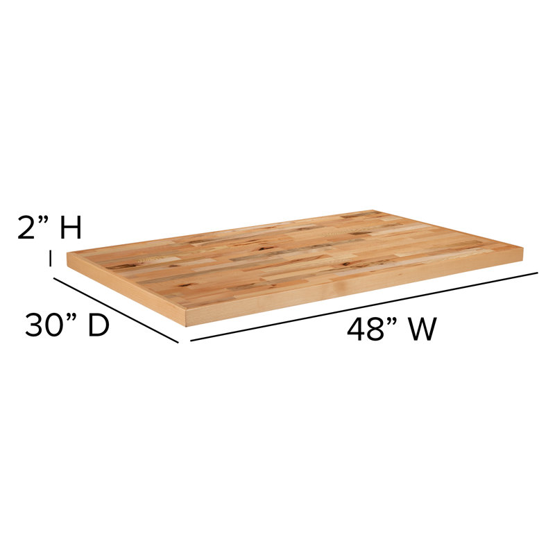 Eco-Friendly Rustic Reclaimed Wood 52" Butcher Block Tabletop