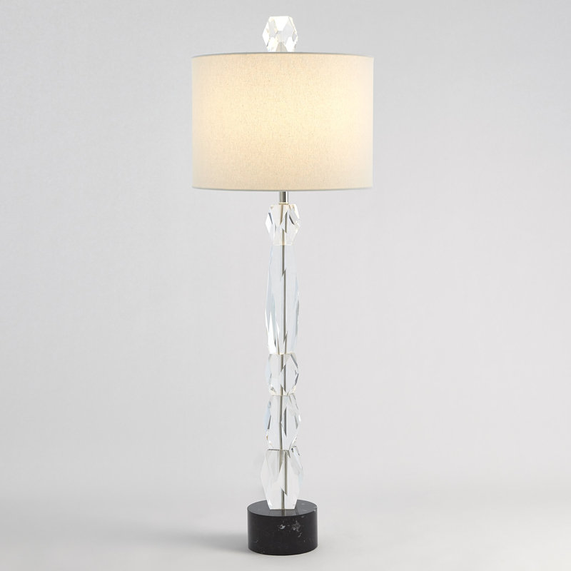 Facette Lamp W/Marble Base, Black