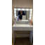 Bureau de coiffeuse avec miroir et lumières, coiffeuse avec grand tiroir, commode de rangement à 2 niveaux et 3 modes d'éclairage à luminosité réglable, convient à la chambre à coucher (blanc)