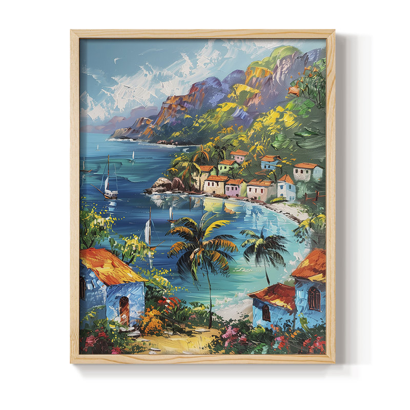 «NAUTICAL Series», impression encadrée en bois massif, Naturel, H 11 po x l 9 po