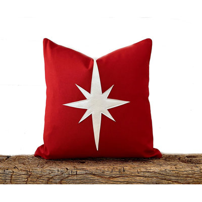 Red Christmas Star Pillow Cover