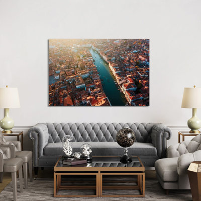 Aerial Sunset Over The Grand Canal, Venice, Italy by Matteo Colombo - Gallery-Wrapped Canvas Giclée on Canvas