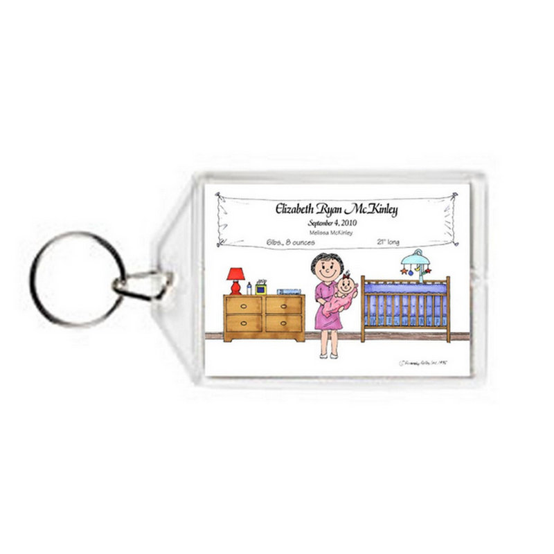 Porte-clés en acrylique personnalisé New Baby Boy - Single Mom