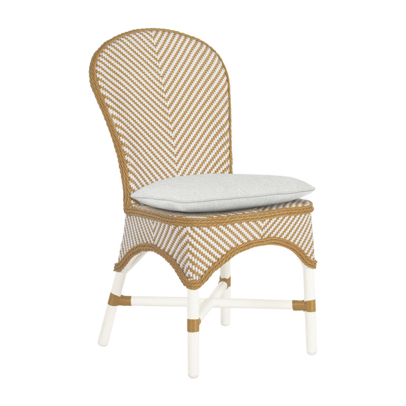 Chaise d'appoint d'extérieur Savoy N-Dura, Craie / blanc / naturel, Trépointe, Bali perle