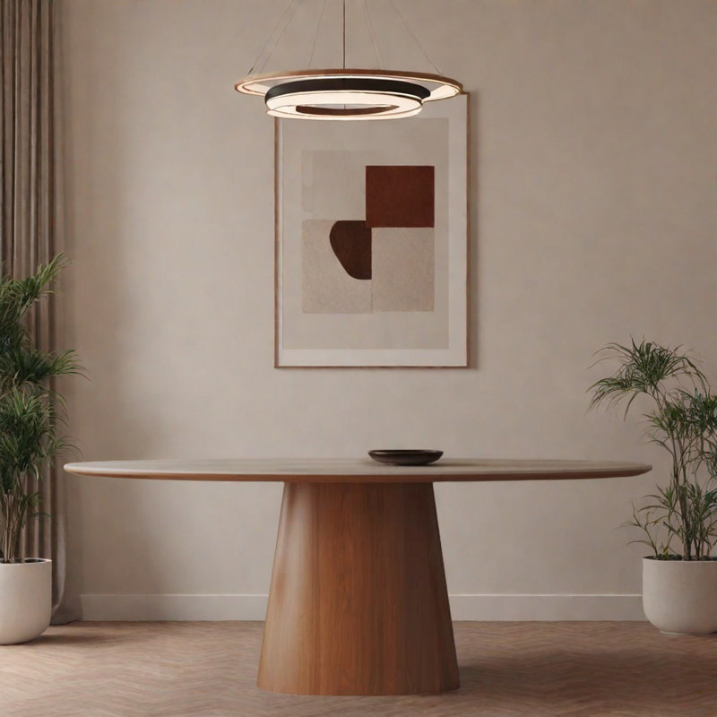 Household oval-shaped rock slab dining table, 29.52"H x 70.86"L x 35.43"W