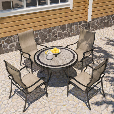 Grazyna Round 4 - Person 48.03" Long Dining Set by Wildon Home