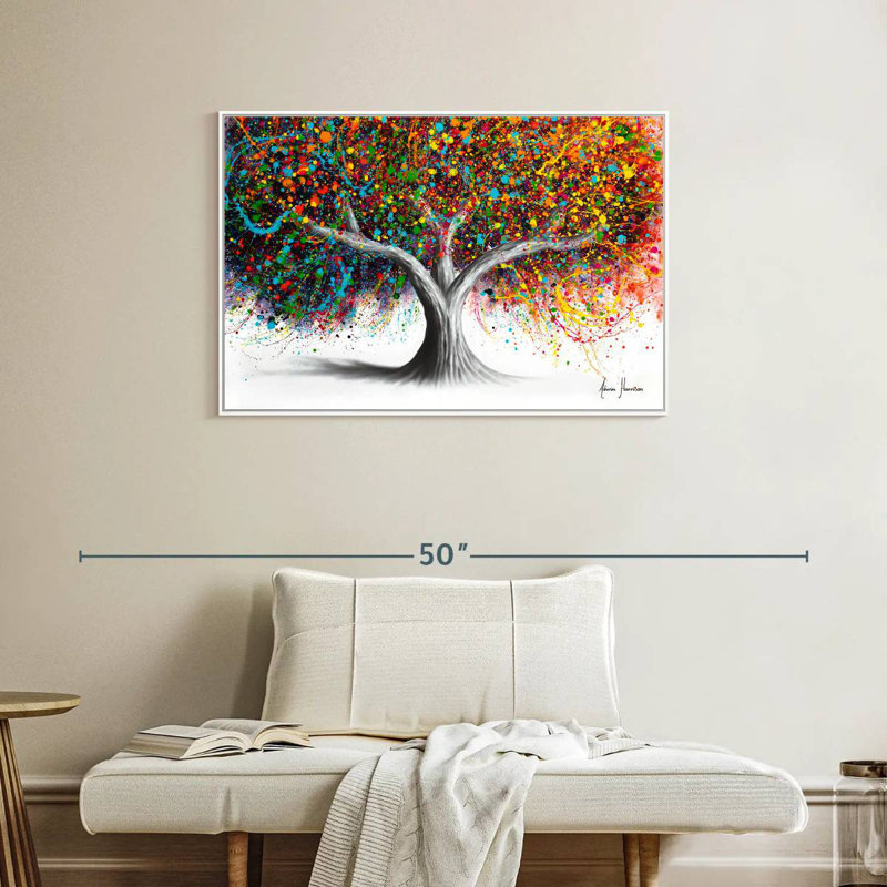 Arbre de célébration, Cadre flottant blanc, 37 po x 25 po
