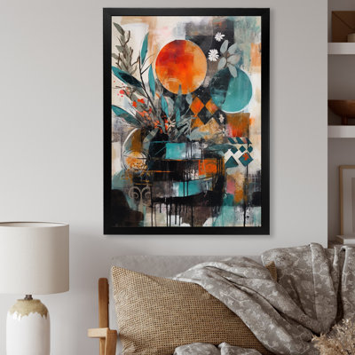 Libération artistique verte et orange de Luisarmando sur toile