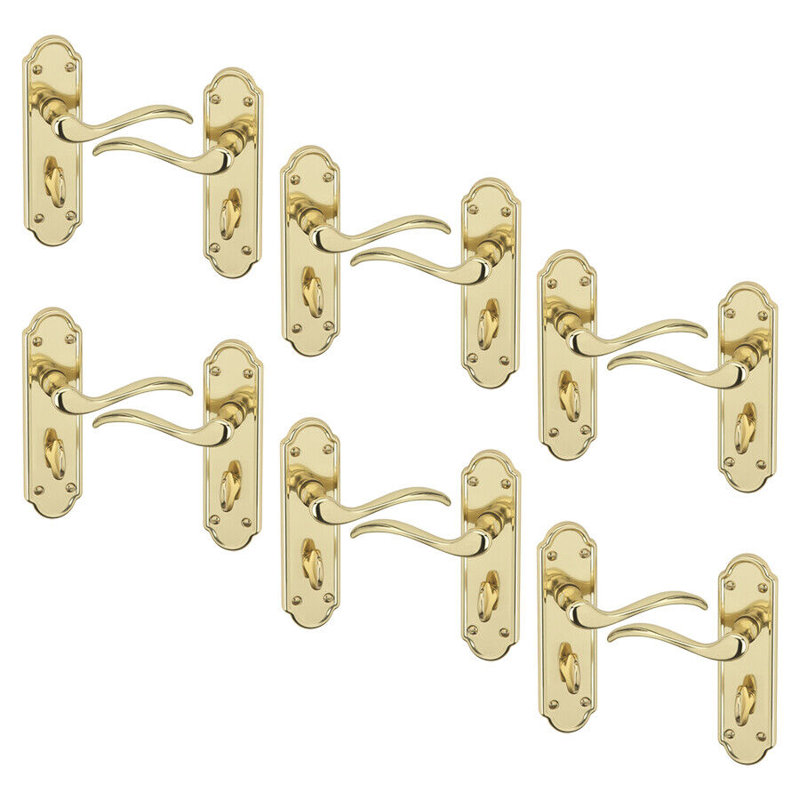 Door Handle, Polished Brass