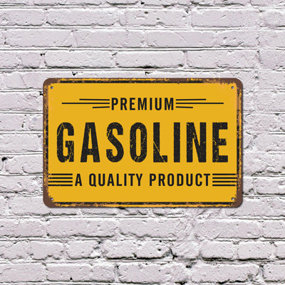 Premium Gasoline 8 Inch x 12 Inch Plastic Sign