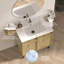 Meuble-lavabo sur pied de 30 pouces avec panneau rainuré 3D et lavabo en céramique intégré
