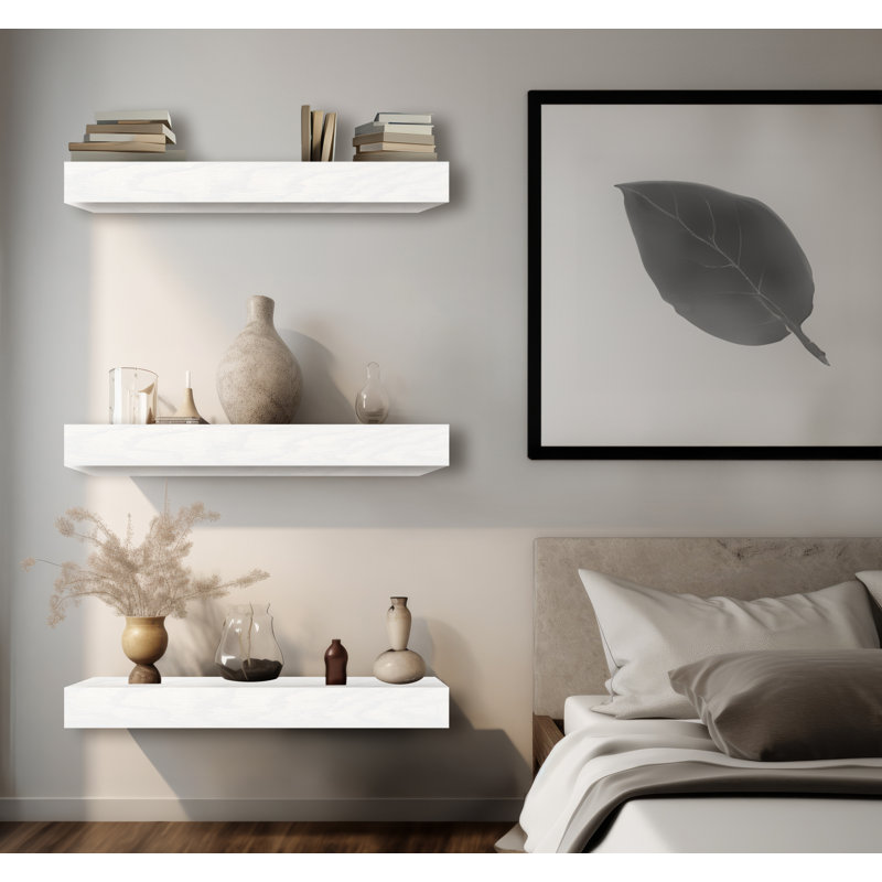 Emerald Lee 3 Piece Oak Floating Shelf, 5" H x 26" W x 4" D